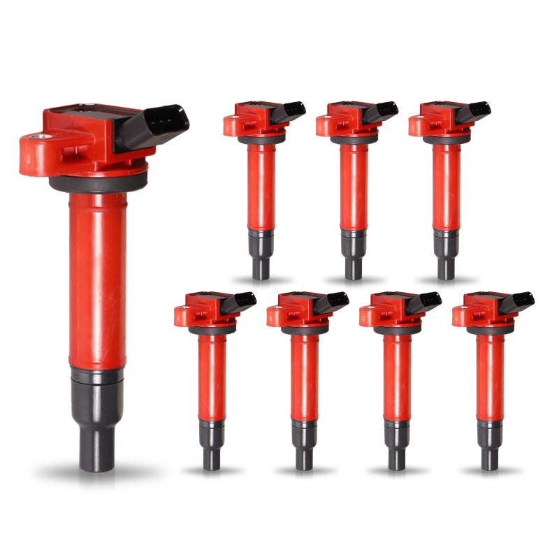 ENA Red 8 Ignition Coil V8 4.3 4.7 2000 2001 2002 2003 2004 205 2006 2007 2008 2009 Compatible with Toyota Lexus Tundra Sequoia Land Cruiser 4Runner LX470 GX470 GS430 LS430 SC430 Coils for UF230 UF493 - Image 1